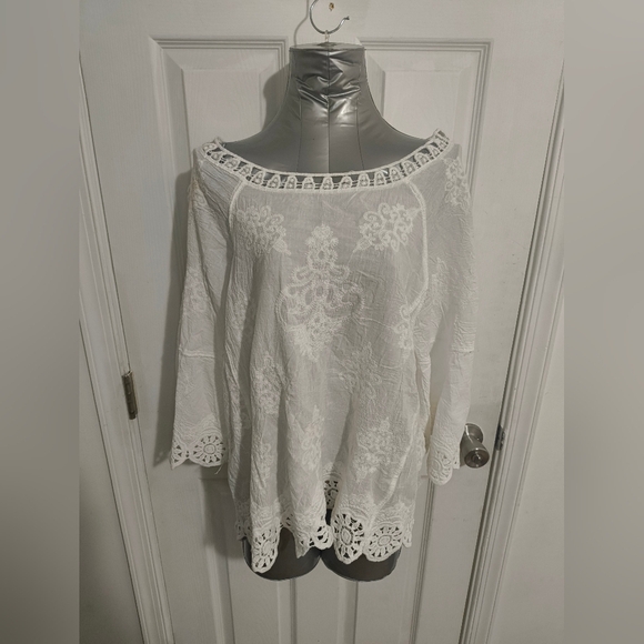 Spiaggia Dolce Tops - White Embellished Relaxed Blouse 39